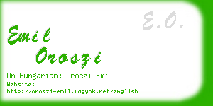 emil oroszi business card